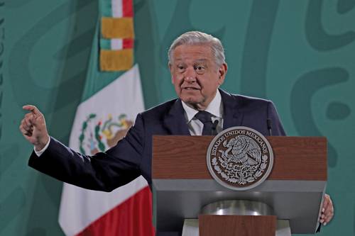 El presidente Andrés Manuel López Obrador, durante la conferencia matutina de ayer en Palacio Nacional.