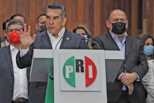 PRESUPUESTO DE EGRESOS DE LA FEDERACIÓN. Conferencia de prensa del presidente del PRI, Alejandro Moreno, con diputados federales para hablar del Presupuesto de Egresos de la Federación.