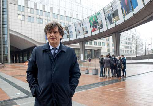 En imagen de marzo pasado, Carles Puigdemont, quien huyó a Bruselas tras la fallida declaración de independencia de Cataluña en octubre de 2017.