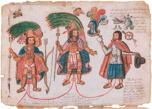 Facsímil de la genealogía de la Casa de Moctezuma de 1791, copiado por Tlaoli Ramírez Téllez en 2021 del original resguardado por el Archivo General de la Nación.