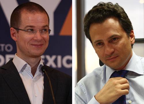 Emilio Lozoya Austin (derecha) sostuvo que en el contexto de la reforma energética se llevaron a cabo diversas reuniones con Ricardo Anaya entre octubre de 2013 y junio de 2014.