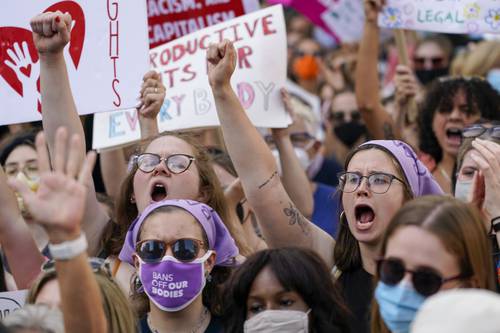 En Nueva York, participantes en la Marcha por Justicia Reproductiva demandaron acceso al aborto.