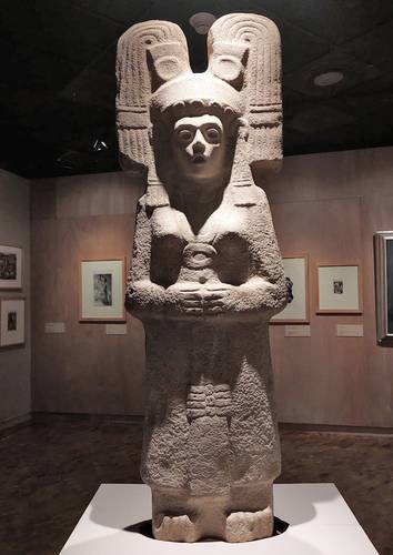 La pieza, encontrada en enero de este año en Hidalgo Amajac, Veracruz, se exhibe en la muestra Grandeza de México.