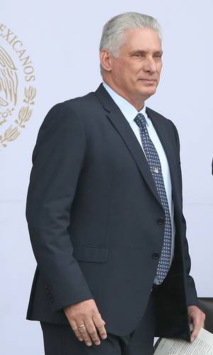 El presidente de Cuba, Miguel Díaz-Canel, durante su visita a México en septiembre pasado.