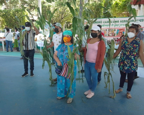 Hombres y mujeres, durante la celebración del día del maíz y la milpa en Coyuca de Benítez. Marcos Cortez