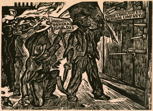 La Huelga De Cananea: Los Obreros Mexicanos Reclaman Igualdad de Derechos Frente a Los Obreros Yanquis, Estampas De La Revolucion Mexicana, 1947.  Pablo O'Higgins
