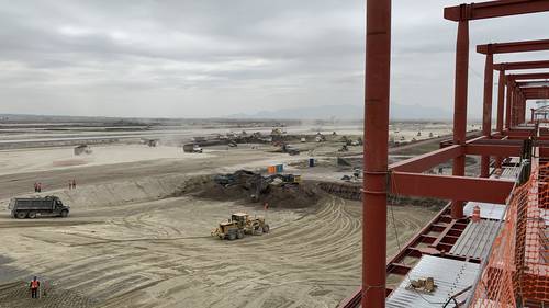 Obras para el aeropuerto Felipe Ángeles en Santa Lucía.