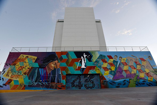 Mural de los desaparecidos en Ciudad Administrativa de Zacatecas.  Edgar Chávez Romero