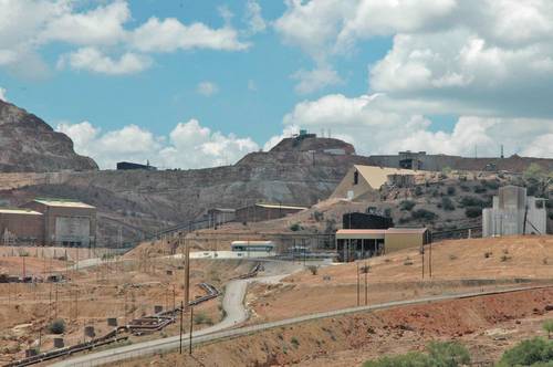 Aspecto de la mina de Cananea, en Sonora, que se mantiene en huelga .