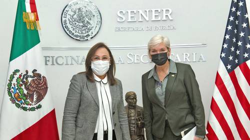 Las secretarias de Energía de México y Estados Unidos, Rocio Nahle y Jennifer Granholm.