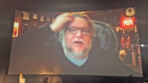 Guillermo del Toro durante la proyección de prensa de su película El callejón de las almas perdidas.