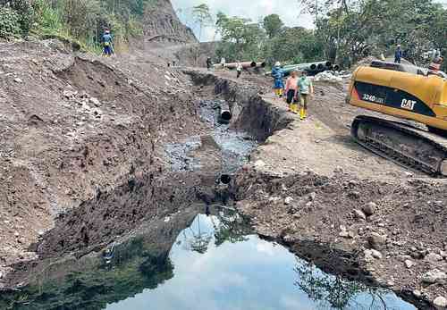 Tramo donde se rompió el oleoducto de OCP en la región amazónica de Piedra Fina.