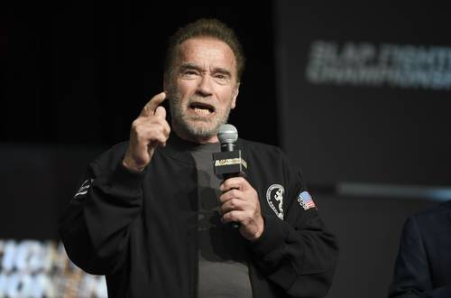 Arnold Schwarzenegger, en el Slap Fighting Championships, en el Centro de Convenciones de Columbus.