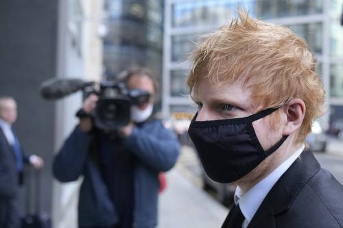 Sheeran, a la salida de la Alta Corte de Londres.