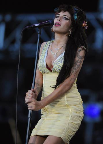 La cantante Amy Winehouse en el festival de música Rock in Rio 2008.