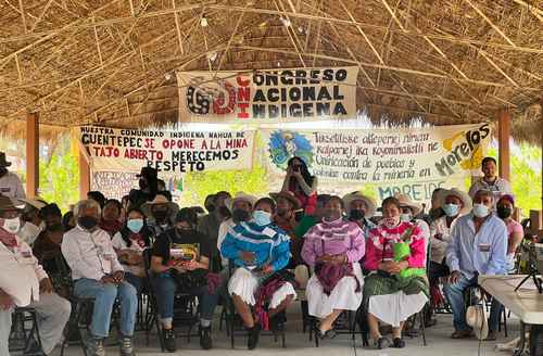 Habitantes de pueblos nahuas se reunieron ayer en cabañas del pueblo de Cuentepec, Temixco, durante su primera asamblea contra megaproyectos.