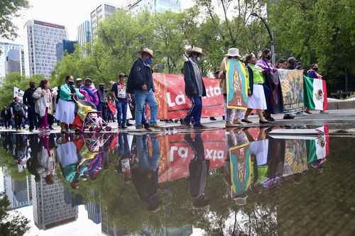 Marcha por los 91 meses de la desaparición de los 43 normalistas en Iguala.