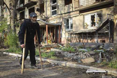 Aspecto de la ciudad de Mariupol tras el asedio y bombardeo ruso.