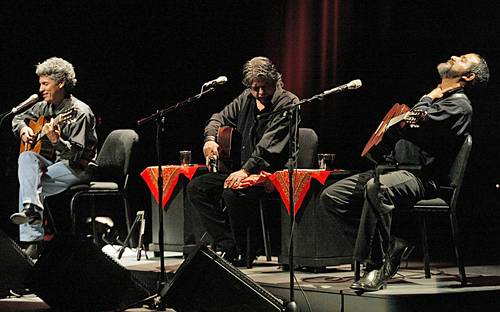 David Haro, Marcial Alejandro y Rafael Mendoza ,en un concierto en el Teatro de la Ciudad, en 2005.