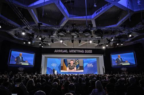 Participación del presidente ucranio, Volodymir Zelensky, en el Foro Económico Mundial que se celebra cada año en Davos, Suiza.