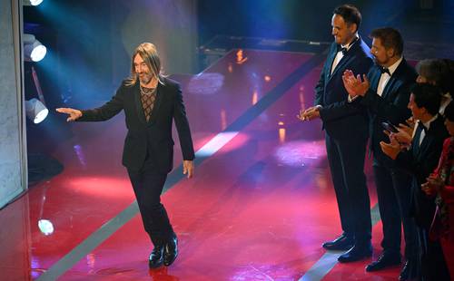 El cantante y actor estadunidense Iggy Pop en la ceremonia de entrega del Premio de Música Polar, en el Grand Hotel en Estocolmo.