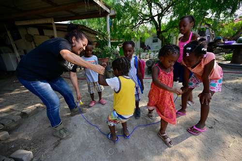 Pequeños haitianos en un albergue en Reynosa, Tamaulipas.