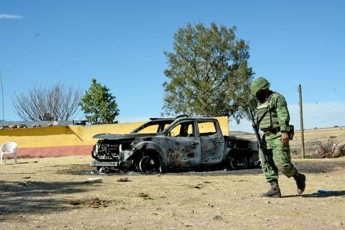 El poblado de Sarabia, en el municipio de Jerez, Zacatecas, es uno de las que se encuentran deshabitados, pues los poblado-res han huido desde enero por la violencia del crimen organizado.