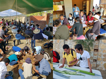 Escenas de la cuarta Reunión Nacional de Manejadores de Maguey Forestal. En Santa Catarina Minas en 2019. Donde se llevaron a cabo conferencias, foros de discusión, talleres y diversas comparticiones en torno al manejo de los agaves y el territorio.  Ignacio Torres-García