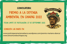 Convocatoria: Premio a la defensa ambiental en Chiapas
