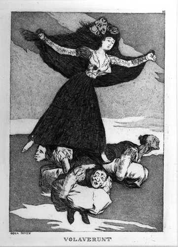 Los caprichos de Goya mostrará al público michoacano 80 piezas del artista español. En la imagen, la obra Volaverunt (1888-1889), grabado por Miguel Seguí Ribera, cortesía de la colección Fomento Cultural Citibanamex
