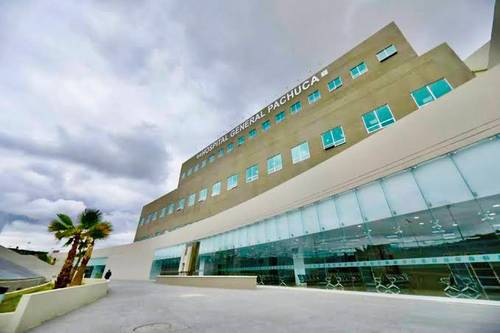 Instalaciones del Hospital General de Pachuca, Hidalgo, edificado en la administración estatal pasado a cargo del priísta Omar Fayad y cuyo costo fue de mil 600 millones de pesos.