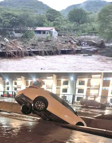 Aguaceros del sábado, originados por la tormenta tropical Lester, desbordaron el río San Felipe, ubicado en la comunidad mexiquense de Tehuastitlán, municipio de Tlatlaya; cuatro personas perecieron. Mientras, en el puerto de Mazatlán, Sinaloa, un vehículo fue arrastrado por la corriente de un canal en el fraccionamiento Real del Valle, tras las lluvias que dejó Madeline.