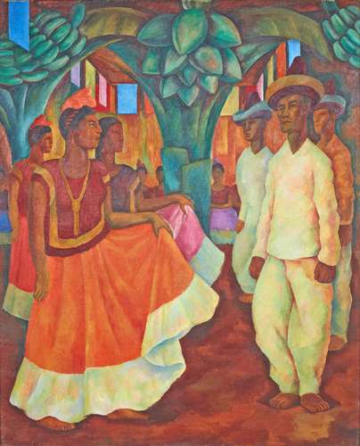 Danza en Tehuantepec, uno de los lienzos más conocidos del artista guanajuatense, se incluye en La América de Diego Rivera.