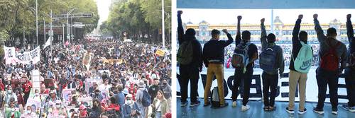 La marcha que partió del Ángel de la Independencia y llegó al Zócalo contó con la participación de unas 7 mil personas (según fuentes oficiales capitalinas).