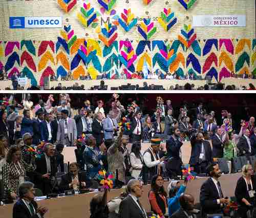 En la declaración se afirma por primera vez que la cultura es un “bien público mundial”. Imágenes de la clausura, ayer, en el Auditorio Nacional.