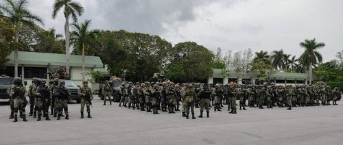 Ceremonia de recepción de 400 soldados en Tampico, Tamaulipas, presidida por el general Elpidio Canales Rosas, jefe de la 48 Zona Militar, con sede en Ciudad Victoria, capital del estado.