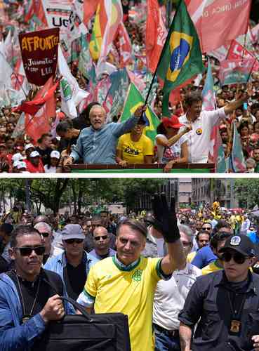 Lula cerró su proselitismo en una caravana por la emblemática avenida Paulista. El gobernante Jair Bolsonaro recorrió Minas Gerais con sus partidarios.