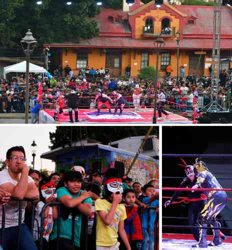 Cientos de niños se reunieron alrededor del cuadrilátero para ver a Octagoncito, Canek y El Fantasma, entre otros.