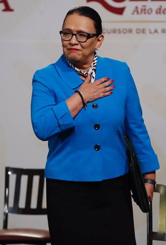 Rosa Icela Rodríguez, titular de la SSPC, participó en un foro virtual sobre seguridad.