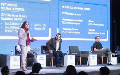 Célida López, secretaria de Turismo de Sonora, en el encuentro.