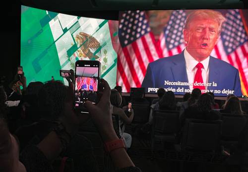 En el segundo día de reuniones de la CPAC, Donald Trump, ex presidente estadunidense, envió un mensaje por video.