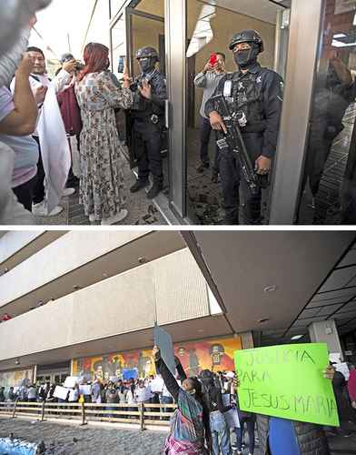 “No queremos despensas, queremos paz, justicia y tranquilidad”, reclamaron los inconformes que ayer entraron por la fuerza al Palacio de Gobierno estatal en Culiacán, Sinaloa.