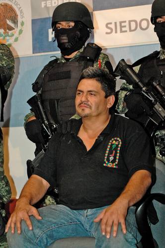 Óscar Orlando El Lobo Nava Valencia, líder de Los Valencia, al ser detenido en junio de 2009.