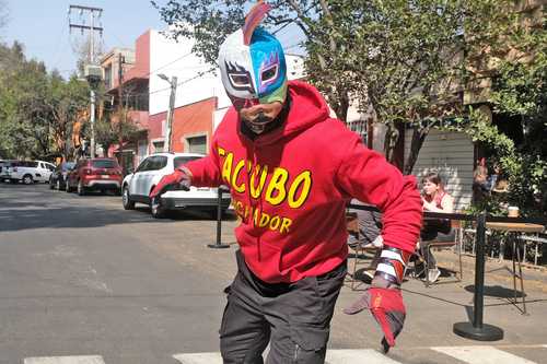 La faceta de Tacubo de luchador contra el acoso se inició como un proyecto de investigación, para cumplir su servicio social de la licenciatura en comunicación en la UNAM, por el que ganó el premio Gustavo Baz Prada en 2012.