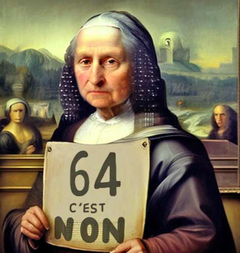 El sindicato CGT publicó en redes sociales esta imagen de la Mona Lisa contra la reforma de pensiones.