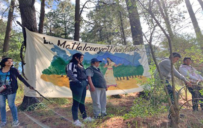Reforestación por parte del Colectivo de Sanéame de la Malintzi de San Pedro Tlalcualpan.