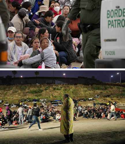  Cientos de indocumentados esperaban ayer en San Ysidro, California, en la frontera entre Tijuana y San Diego, a que fueran atendidas sus solicitudes de asilo por parte de EU. Foto Afp