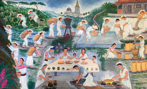 Obra de Gregorio Méndez Nava (+) pintor masewal.  Felícitas Meléndez Mateo