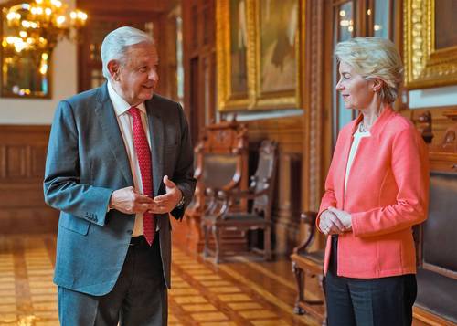 El presidente Andrés Manuel López Obrador se reunió ayer con Ursula von der Leyen, presidenta de la Comisión Europea, para acelerar la firma del Tratado de Libre Comercio entre México y la Unión Europea.