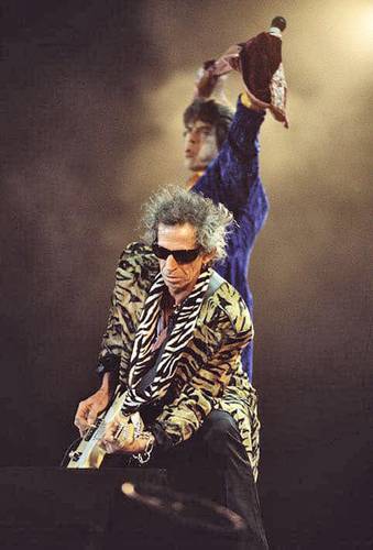 Mick Jagger y Keith Richards en la Ciudad de México, durante la gira de los Rolling Stones Bridges to Babylon, en febrero de 1998.